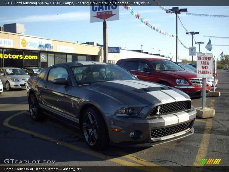 Sterling Grey Metallic / Charcoal Black/White 2010 Ford Mustang Shelby GT500 Coupe