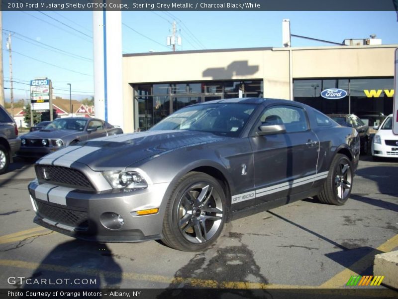 Sterling Grey Metallic / Charcoal Black/White 2010 Ford Mustang Shelby GT500 Coupe