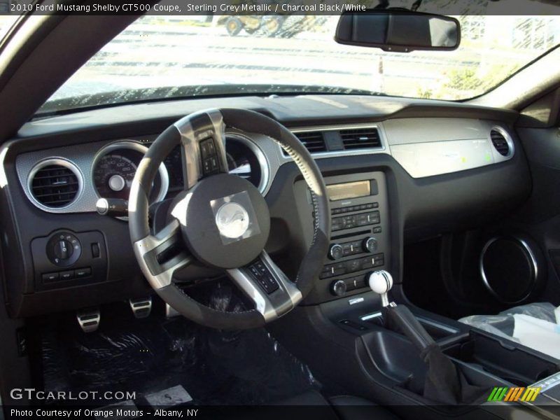 Sterling Grey Metallic / Charcoal Black/White 2010 Ford Mustang Shelby GT500 Coupe