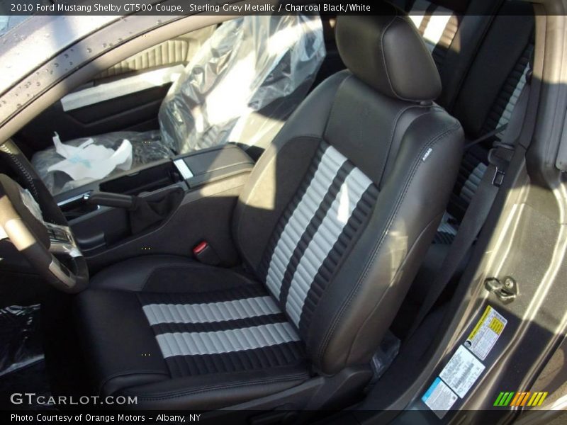 Sterling Grey Metallic / Charcoal Black/White 2010 Ford Mustang Shelby GT500 Coupe