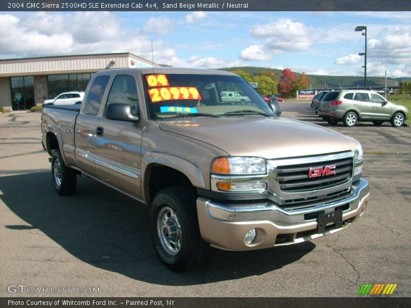 Sand Beige Metallic / Neutral 2004 GMC Sierra 2500HD SLE Extended Cab 4x4