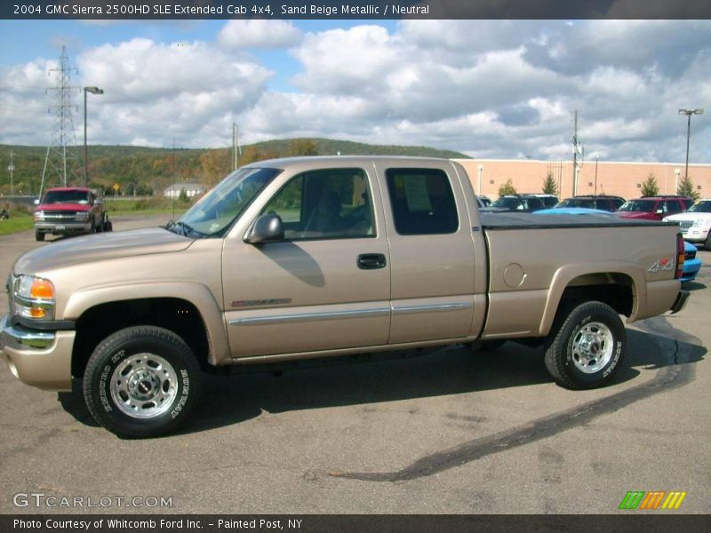 Sand Beige Metallic / Neutral 2004 GMC Sierra 2500HD SLE Extended Cab 4x4