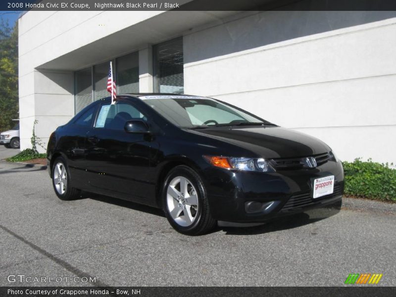 Nighthawk Black Pearl / Black 2008 Honda Civic EX Coupe