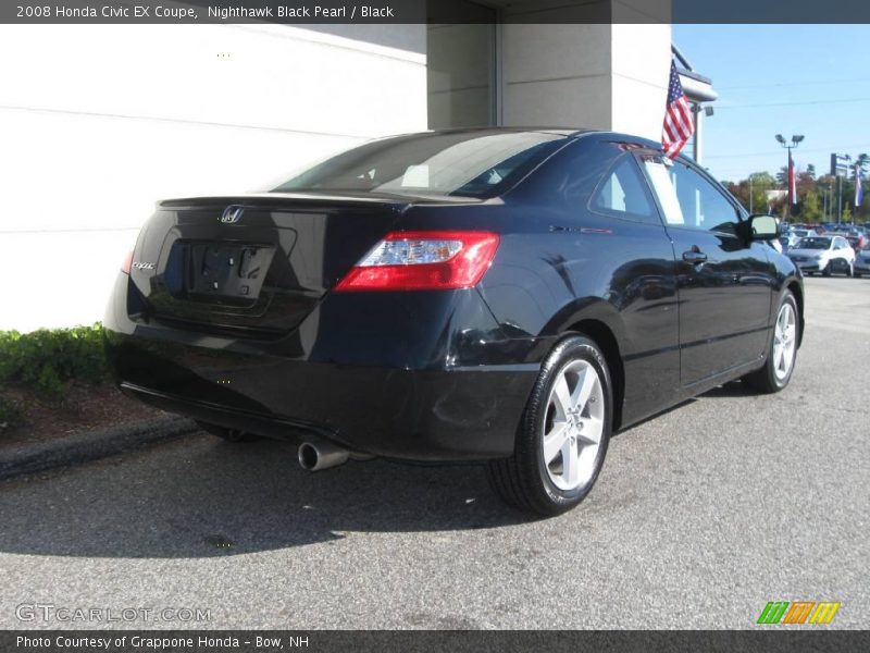 Nighthawk Black Pearl / Black 2008 Honda Civic EX Coupe