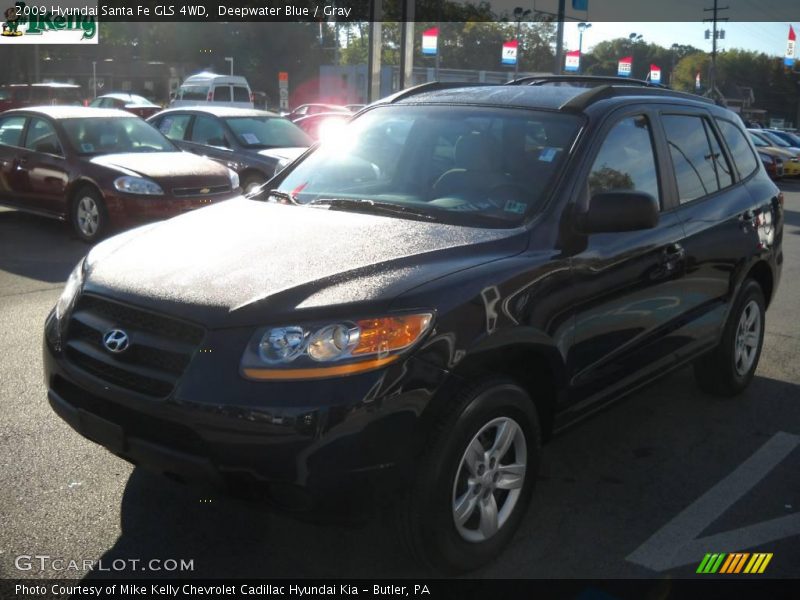 Deepwater Blue / Gray 2009 Hyundai Santa Fe GLS 4WD