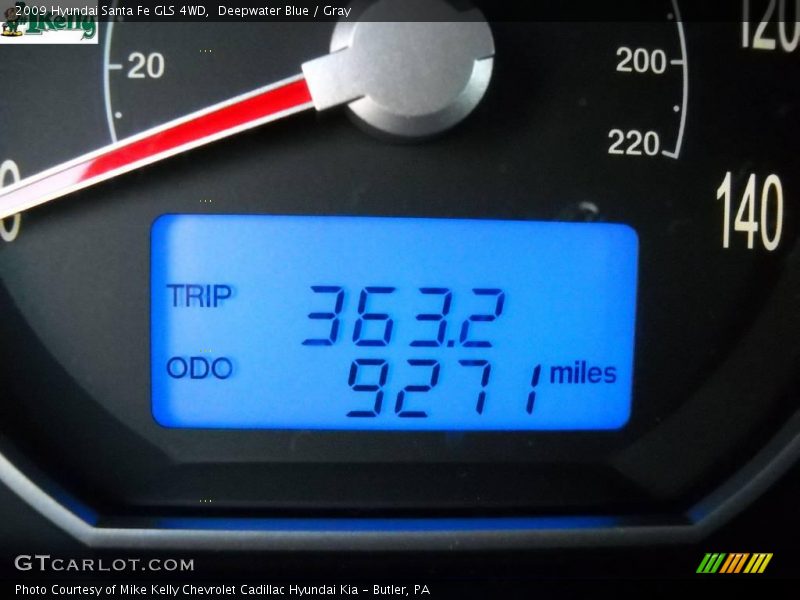 Deepwater Blue / Gray 2009 Hyundai Santa Fe GLS 4WD