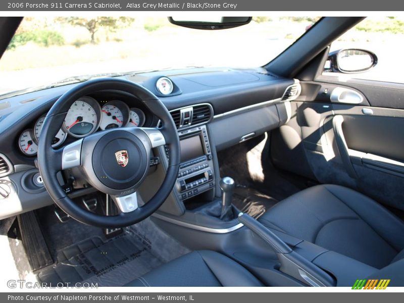 Atlas Grey Metallic / Black/Stone Grey 2006 Porsche 911 Carrera S Cabriolet