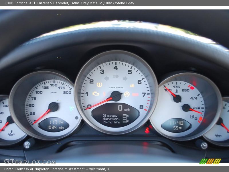 Atlas Grey Metallic / Black/Stone Grey 2006 Porsche 911 Carrera S Cabriolet