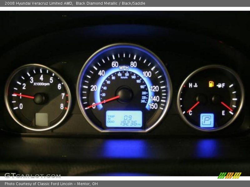 Black Diamond Metallic / Black/Saddle 2008 Hyundai Veracruz Limited AWD