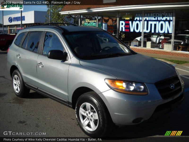 Platinum Sage / Gray 2009 Hyundai Santa Fe GLS 4WD