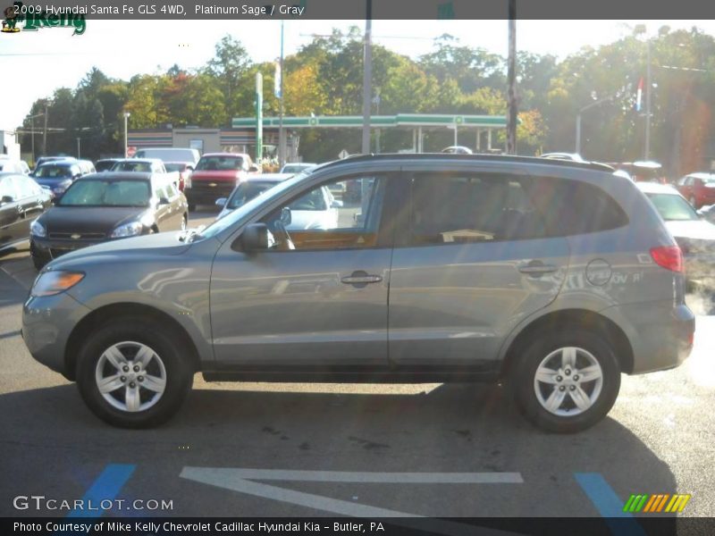 Platinum Sage / Gray 2009 Hyundai Santa Fe GLS 4WD
