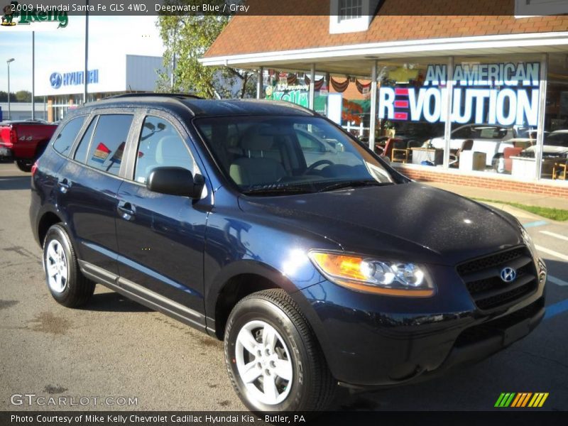 Deepwater Blue / Gray 2009 Hyundai Santa Fe GLS 4WD