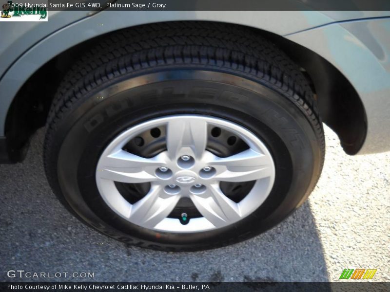 Platinum Sage / Gray 2009 Hyundai Santa Fe GLS 4WD