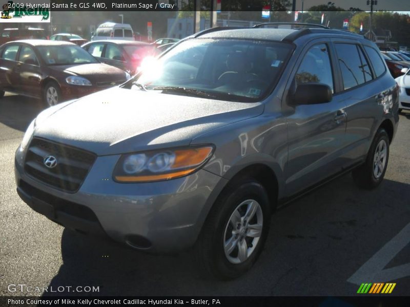 Platinum Sage / Gray 2009 Hyundai Santa Fe GLS 4WD