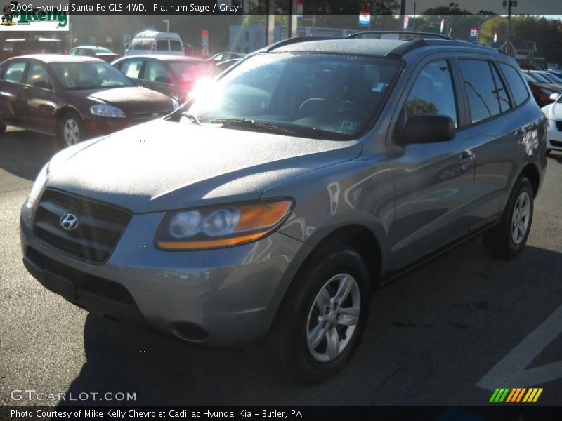 Platinum Sage / Gray 2009 Hyundai Santa Fe GLS 4WD