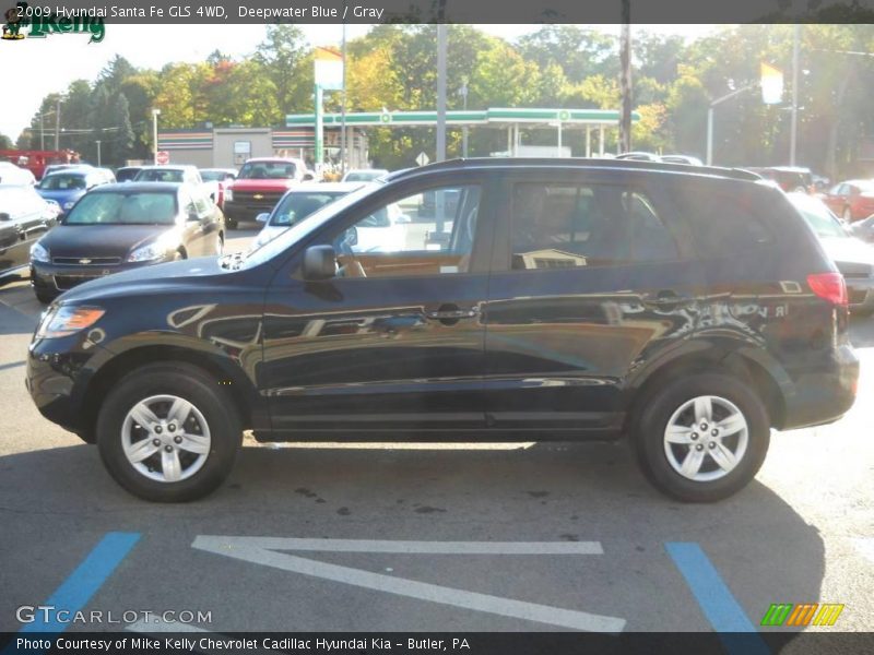 Deepwater Blue / Gray 2009 Hyundai Santa Fe GLS 4WD