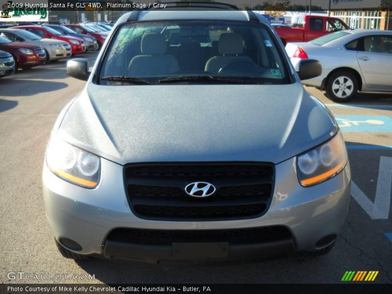 Platinum Sage / Gray 2009 Hyundai Santa Fe GLS 4WD
