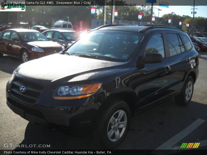 Deepwater Blue / Gray 2009 Hyundai Santa Fe GLS 4WD
