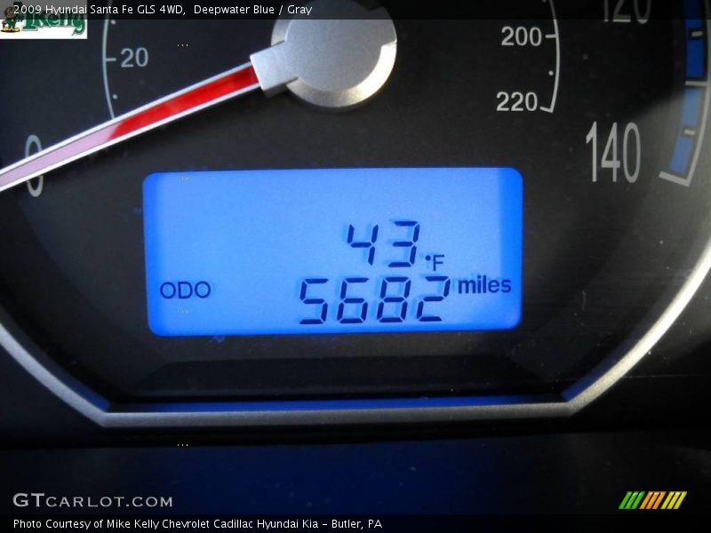 Deepwater Blue / Gray 2009 Hyundai Santa Fe GLS 4WD