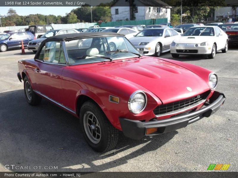 Red / Grey 1968 Fiat 124 Spider Convertible
