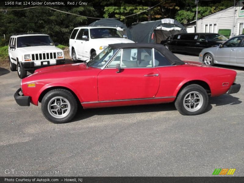 Red / Grey 1968 Fiat 124 Spider Convertible