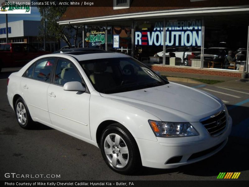 Arctic White / Beige 2007 Hyundai Sonata SE V6