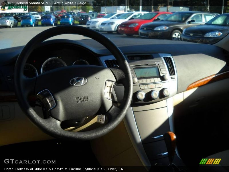 Arctic White / Beige 2007 Hyundai Sonata SE V6