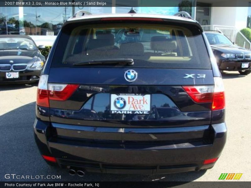 Monaco Blue Metallic / Sand Beige 2007 BMW X3 3.0si