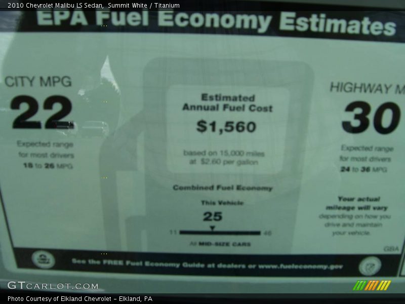Summit White / Titanium 2010 Chevrolet Malibu LS Sedan