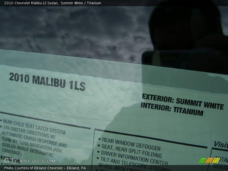 Summit White / Titanium 2010 Chevrolet Malibu LS Sedan