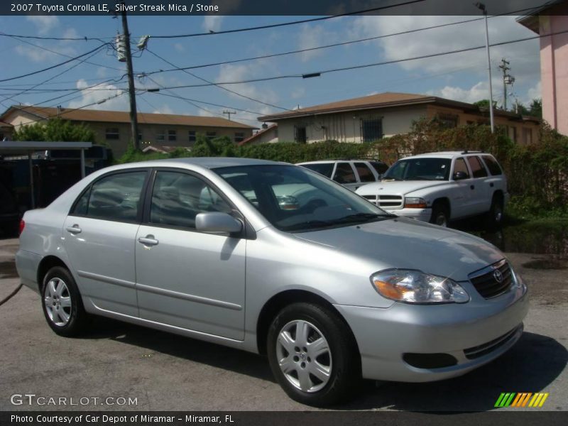 Silver Streak Mica / Stone 2007 Toyota Corolla LE