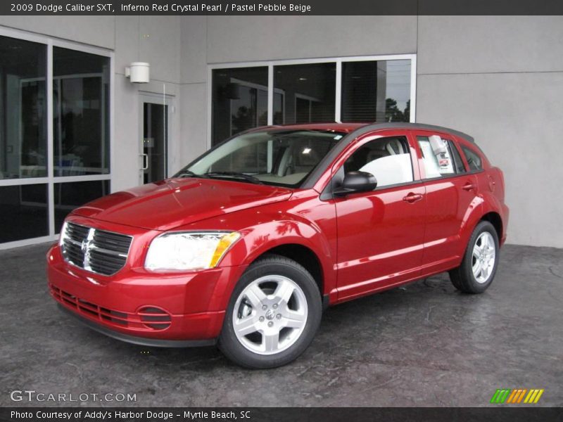 Inferno Red Crystal Pearl / Pastel Pebble Beige 2009 Dodge Caliber SXT