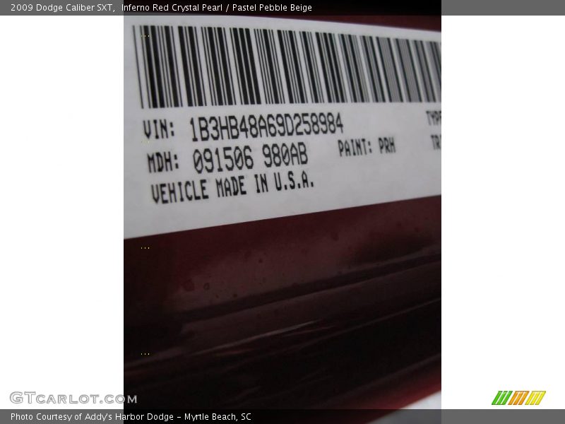 Inferno Red Crystal Pearl / Pastel Pebble Beige 2009 Dodge Caliber SXT