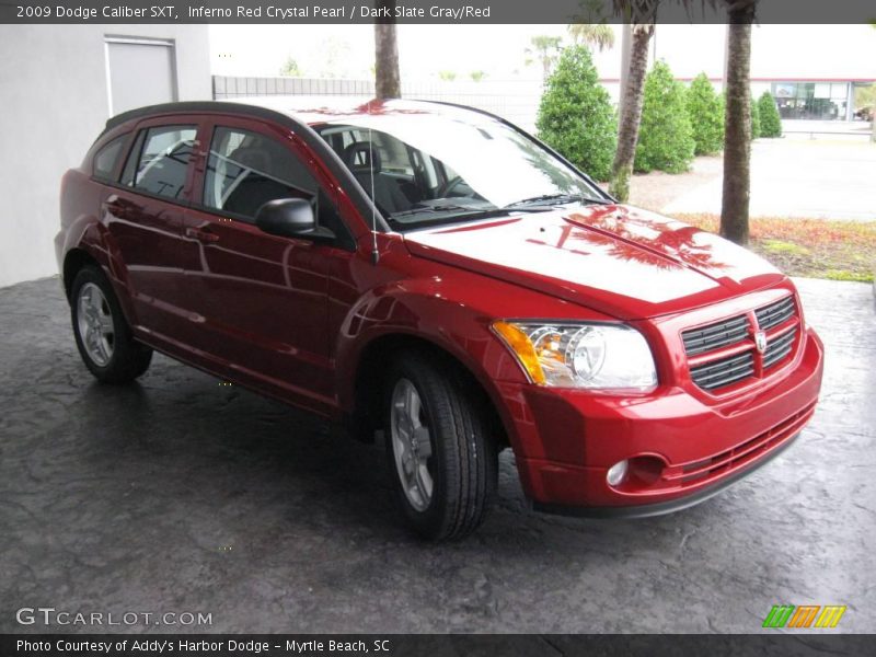 Inferno Red Crystal Pearl / Dark Slate Gray/Red 2009 Dodge Caliber SXT