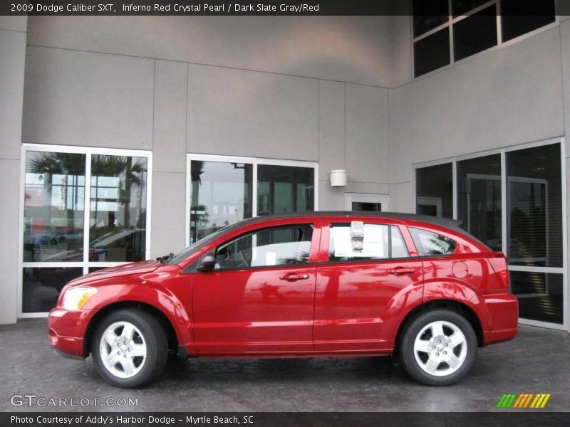 Inferno Red Crystal Pearl / Dark Slate Gray/Red 2009 Dodge Caliber SXT