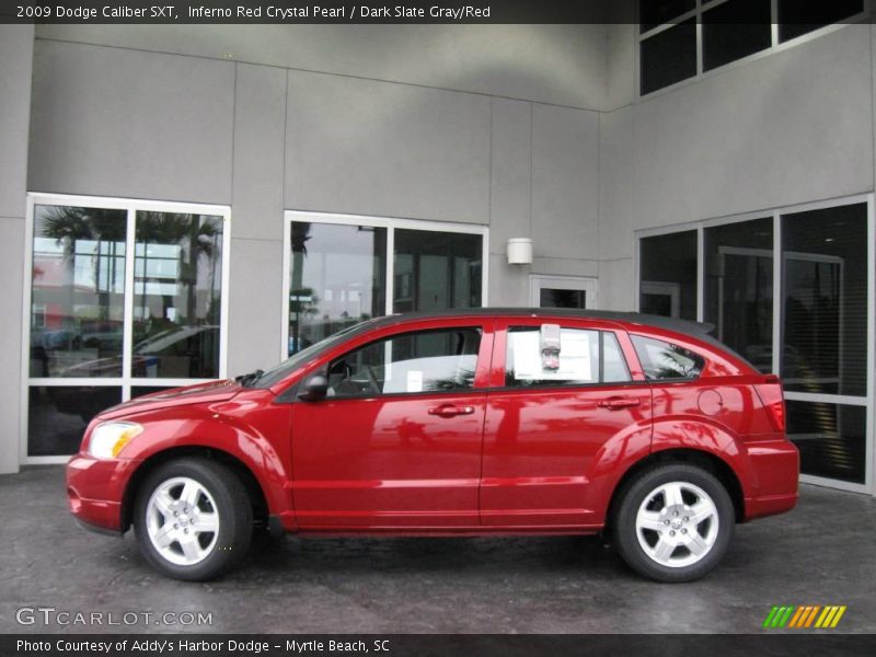 Inferno Red Crystal Pearl / Dark Slate Gray/Red 2009 Dodge Caliber SXT