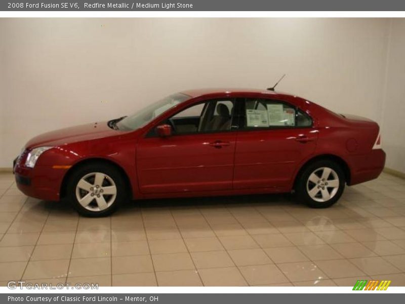 Redfire Metallic / Medium Light Stone 2008 Ford Fusion SE V6