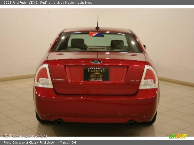 Redfire Metallic / Medium Light Stone 2008 Ford Fusion SE V6