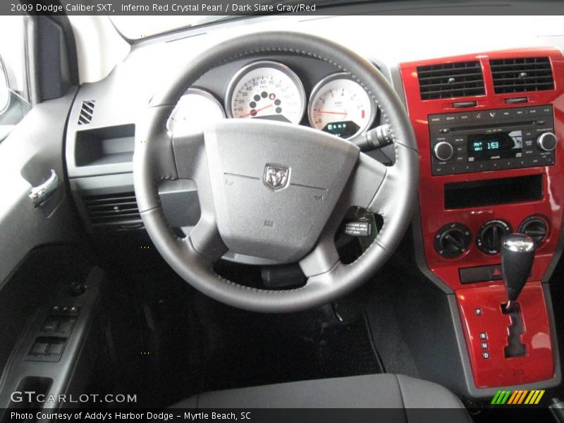 Inferno Red Crystal Pearl / Dark Slate Gray/Red 2009 Dodge Caliber SXT