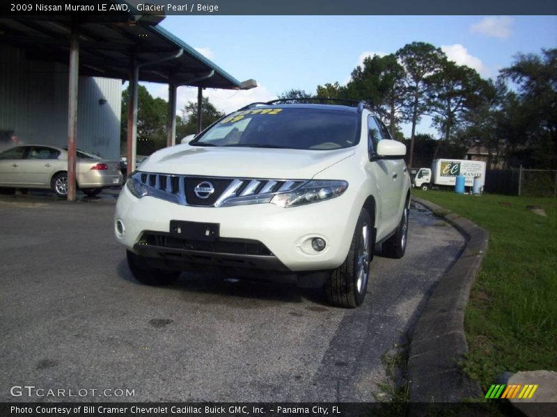 Glacier Pearl / Beige 2009 Nissan Murano LE AWD
