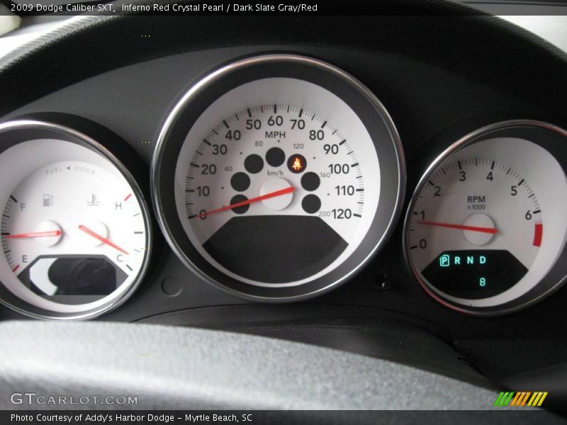 Inferno Red Crystal Pearl / Dark Slate Gray/Red 2009 Dodge Caliber SXT