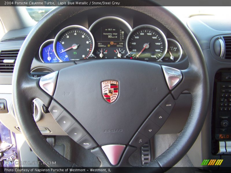 Lapis Blue Metallic / Stone/Steel Grey 2004 Porsche Cayenne Turbo