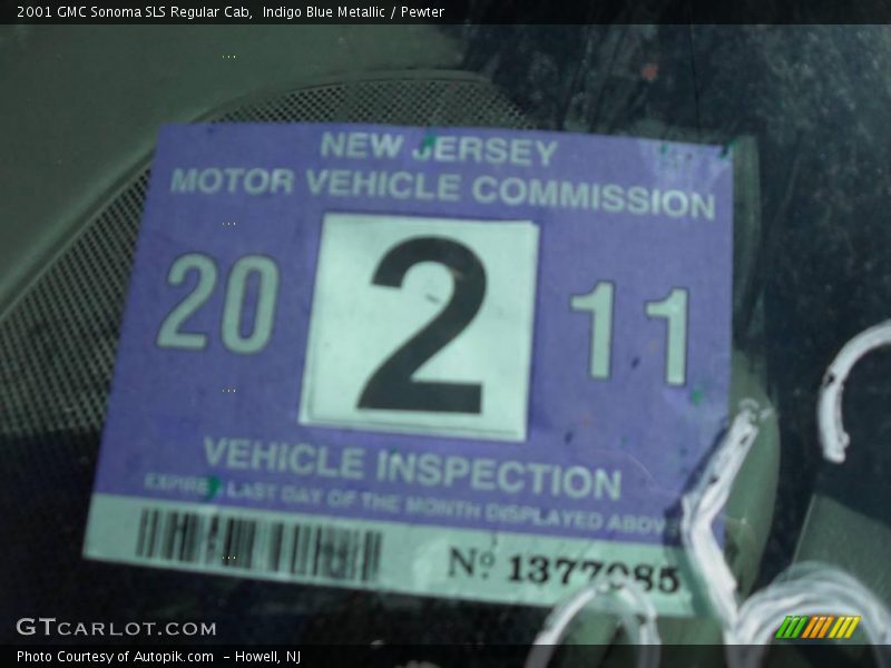 Indigo Blue Metallic / Pewter 2001 GMC Sonoma SLS Regular Cab