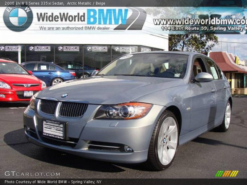 Arctic Metallic / Beige 2008 BMW 3 Series 335xi Sedan