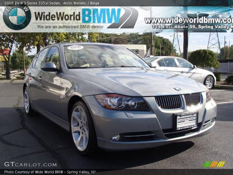 Arctic Metallic / Beige 2008 BMW 3 Series 335xi Sedan