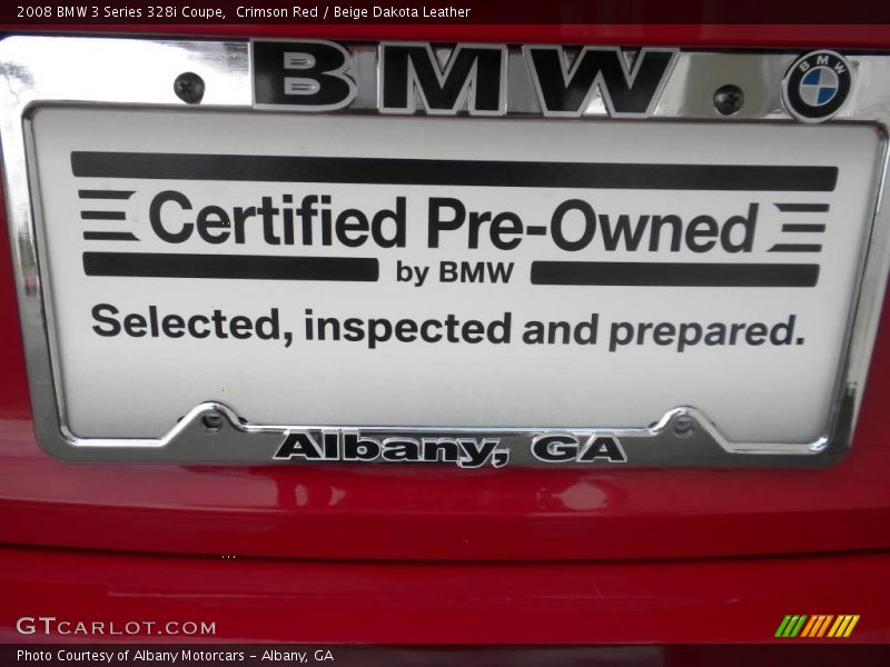 Crimson Red / Beige Dakota Leather 2008 BMW 3 Series 328i Coupe