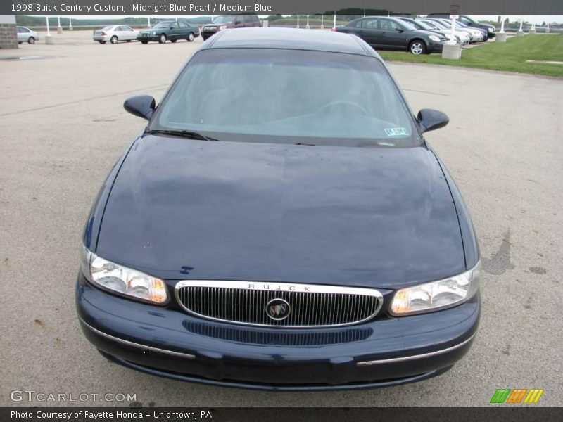 Midnight Blue Pearl / Medium Blue 1998 Buick Century Custom