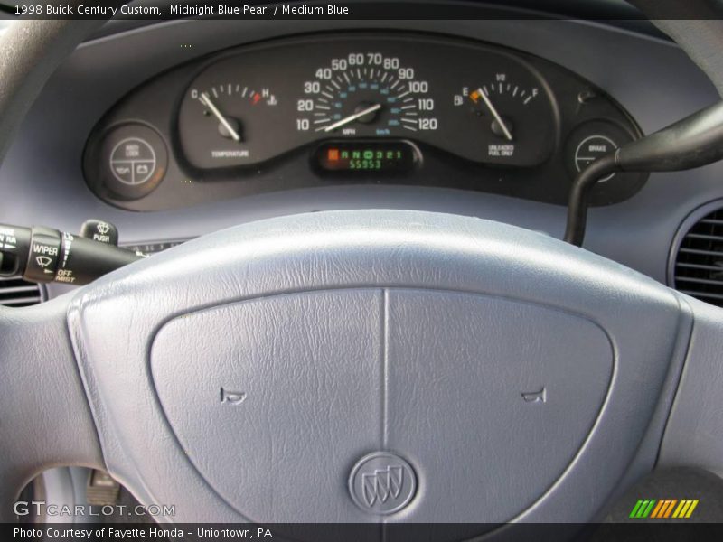 Midnight Blue Pearl / Medium Blue 1998 Buick Century Custom