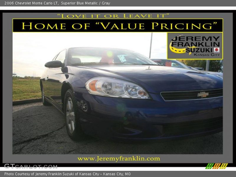Superior Blue Metallic / Gray 2006 Chevrolet Monte Carlo LT