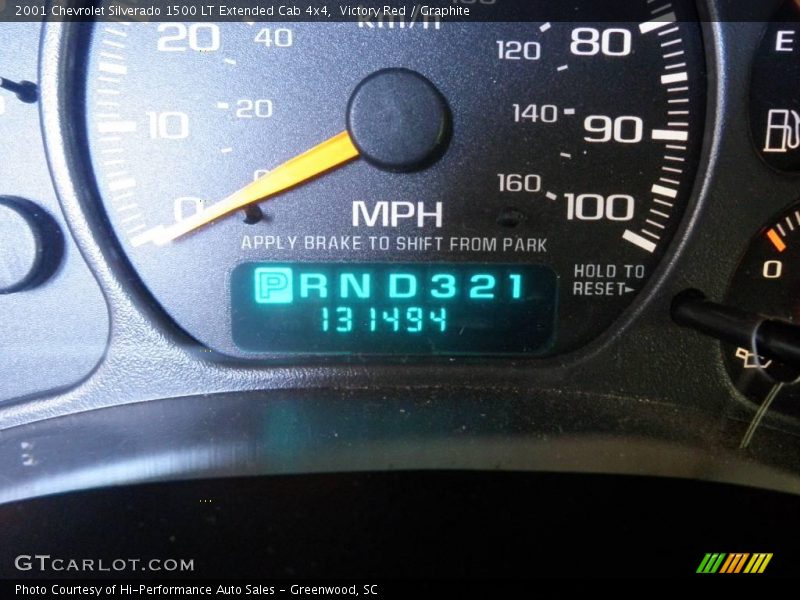 Victory Red / Graphite 2001 Chevrolet Silverado 1500 LT Extended Cab 4x4